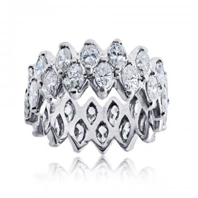 Platinum Marquise Cut 7 50cttw Diamond Eternity Band