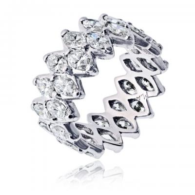 Platinum Marquise Cut 7 50cttw Diamond Eternity Band