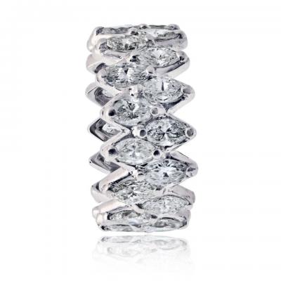 Platinum Marquise Cut 7 50cttw Diamond Eternity Band
