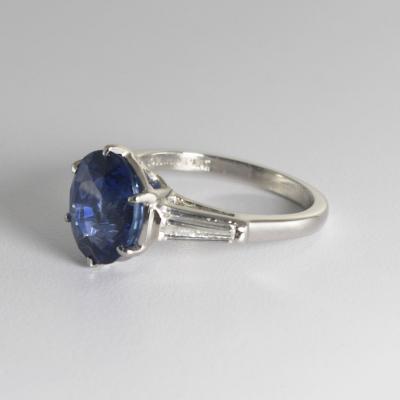 Platinum Sapphire Diamond Ring AGL Certified 6 9g