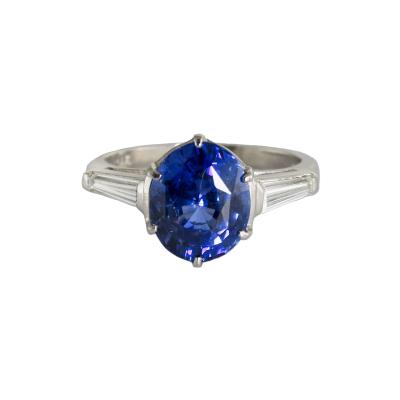 Platinum Sapphire Diamond Ring AGL Certified 6 9g