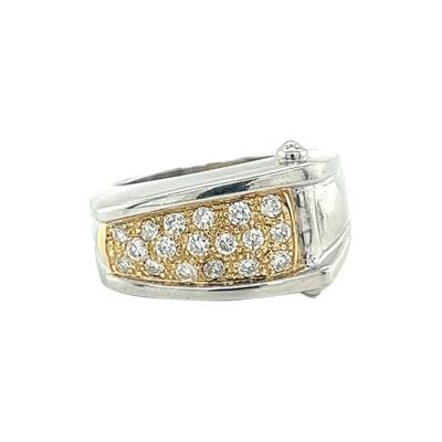 Platinum and 18K Gold Unisex Natural Diamond Pinky Ring