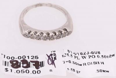 Platinum and Diamond Band or Bridal Wedding Ring