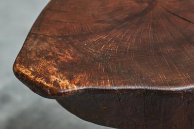 Playful Mid Century Stool or Side Table in Solid Wood and Wrought Iron 1950s