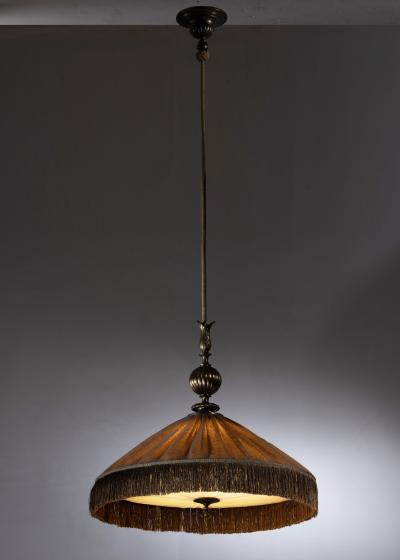 Pleated fabric pendant