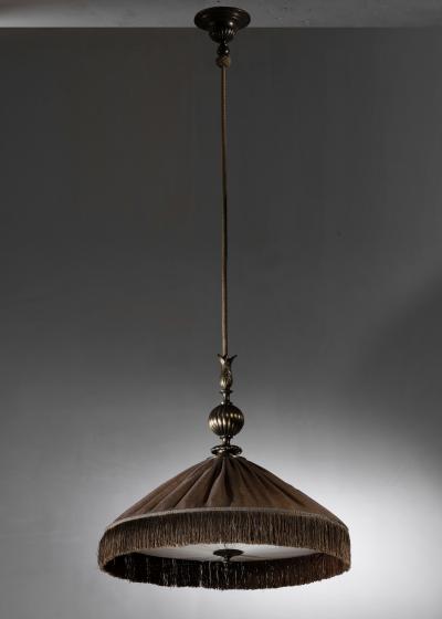 Pleated fabric pendant