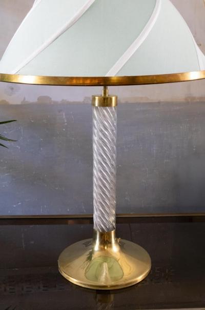 Plexiglass and Brass Table Lamp 1980s