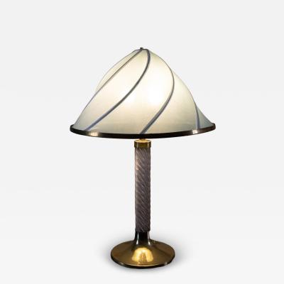 Plexiglass and Brass Table Lamp 1980s
