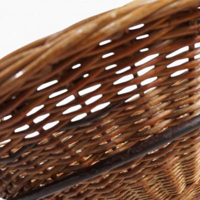 Pod Chairs Pair of Rattan Wicker Lounge Chairs on Metal Frame 1970