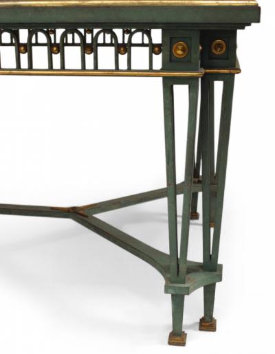 Poillerat and Quinet French Mid Century Iron and Marble Dining Table