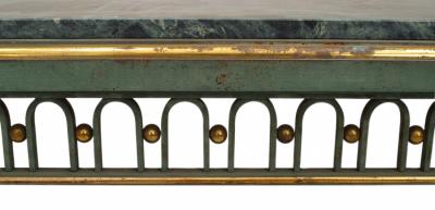 Poillerat and Quinet French Mid Century Iron and Marble Dining Table