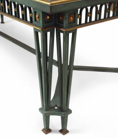 Poillerat and Quinet French Mid Century Iron and Marble Dining Table