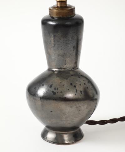 Pol Chambost Pol Chambost Ceramic Black Glaze Zoomorphic Lamp Signed Made In France S706