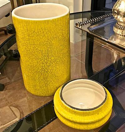 Pol Chambost Pol Chambost Signed Rare Yellow and Black Ceramic Pot