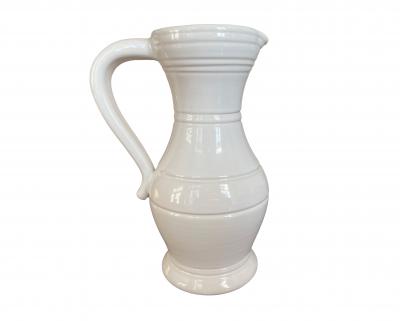 Pol Chambost Pol Chambost White Glazed Bourgogne Ceramic Pitcher c 1950