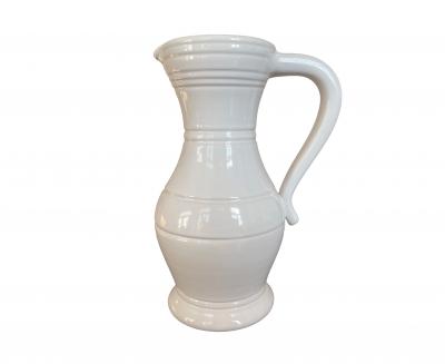 Pol Chambost Pol Chambost White Glazed Bourgogne Ceramic Pitcher c 1950