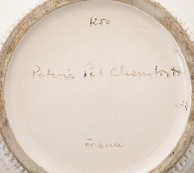 Pol Chambost Pol Chambost White Planter on a Foot France c 1930s signed no 