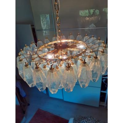 Poliedro Murano Glass in Opalino Color