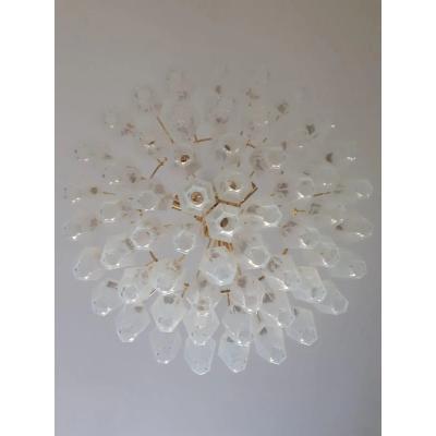 Poliedro Murano Glass in Opalino Color