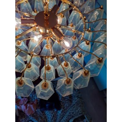 Poliedro Murano Glass in Opalino Color