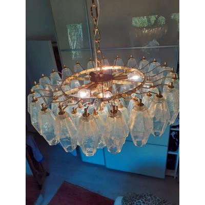Poliedro Murano Glass in Opalino Color