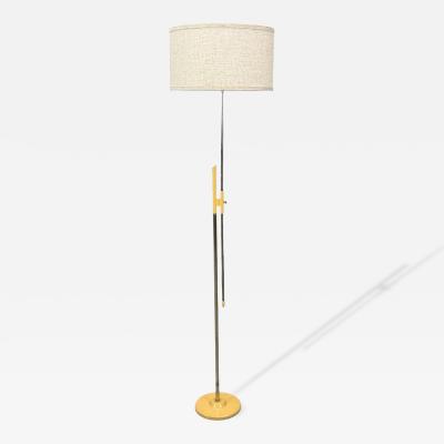 Polish Modern Steel Lacquered Metal Adjustable Floor Lamp Poland 1960s