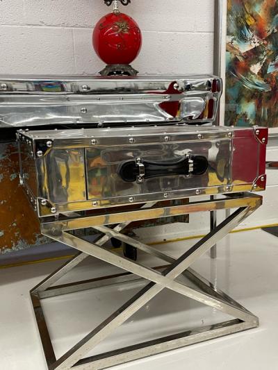 Polished Aluminum Eichholtz side table