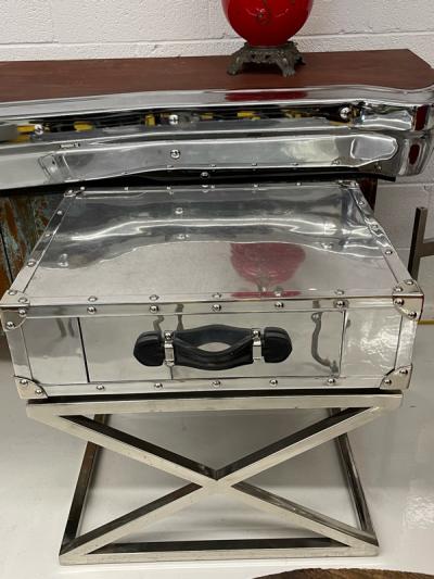 Polished Aluminum Eichholtz side table