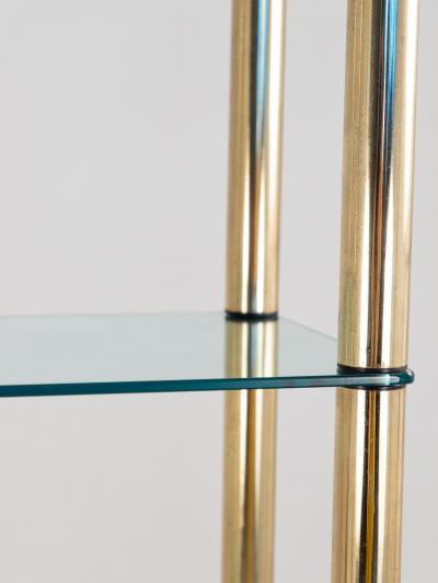 Polished Brass Etagere with Glass Shelves USA 1970s