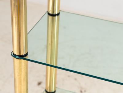Polished Brass Etagere with Glass Shelves USA 1970s
