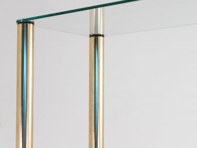 Polished Brass Etagere with Glass Shelves USA 1970s