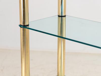 Polished Brass Etagere with Glass Shelves USA 1970s