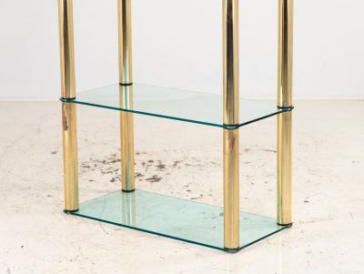 Polished Brass Etagere with Glass Shelves USA 1970s