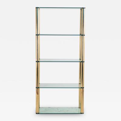 Polished Brass Etagere with Glass Shelves USA 1970s