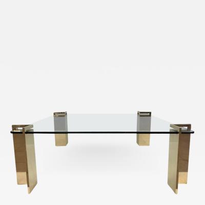 Polished Bronze and Glass Coffee Table