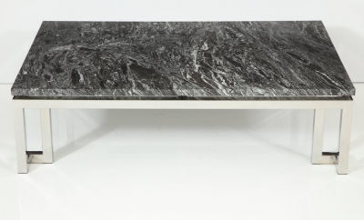 Polished Chrome Greek Key Coffee Table 