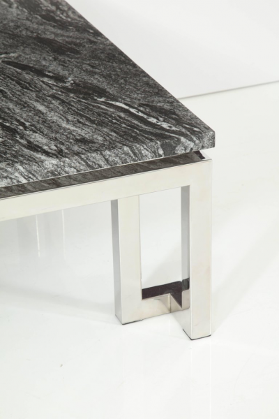 Polished Chrome Greek Key Coffee Table 