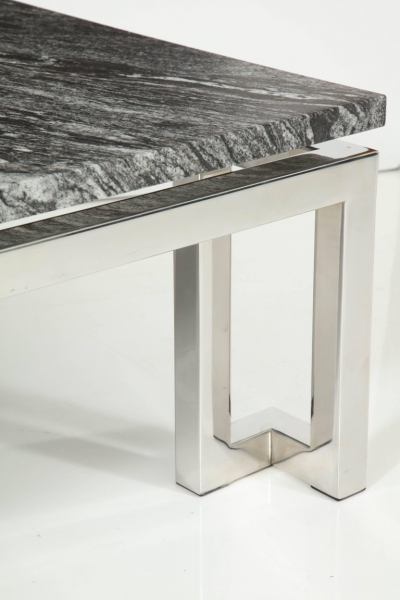 Polished Chrome Greek Key Coffee Table 