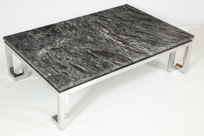 Polished Chrome Greek Key Coffee Table 