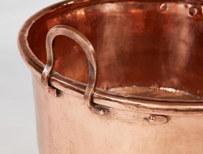 Polished Copper Cauldron with Double Handles