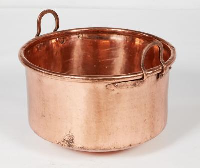 Polished Copper Cauldron with Double Handles