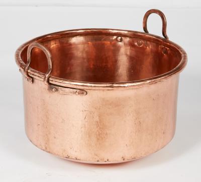 Polished Copper Cauldron with Double Handles