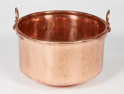 Polished Copper Cauldron with Double Handles
