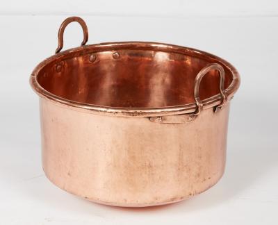 Polished Copper Cauldron with Double Handles