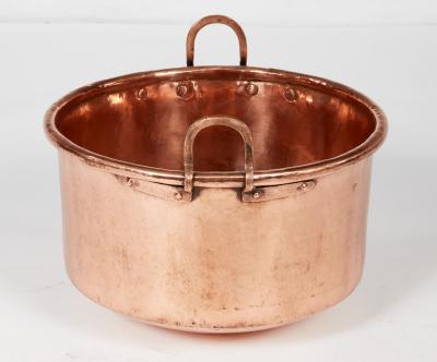 Polished Copper Cauldron with Double Handles