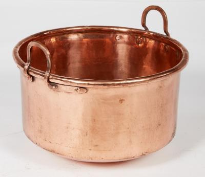 Polished Copper Cauldron with Double Handles