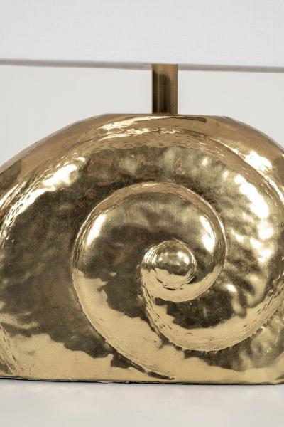Polished Gilt Brass Nautilus Lamp