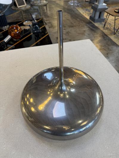 Polished Metal Sculptural Flower Vase Italy 1970s
