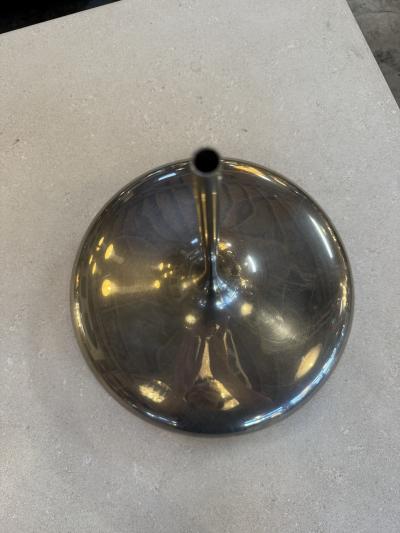 Polished Metal Sculptural Flower Vase Italy 1970s