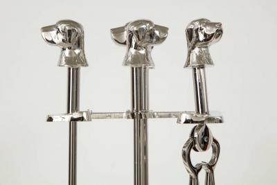Polished Nickel Retriever Fire Tools